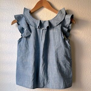 CREWCUTS Blue Ruffle top Size 12